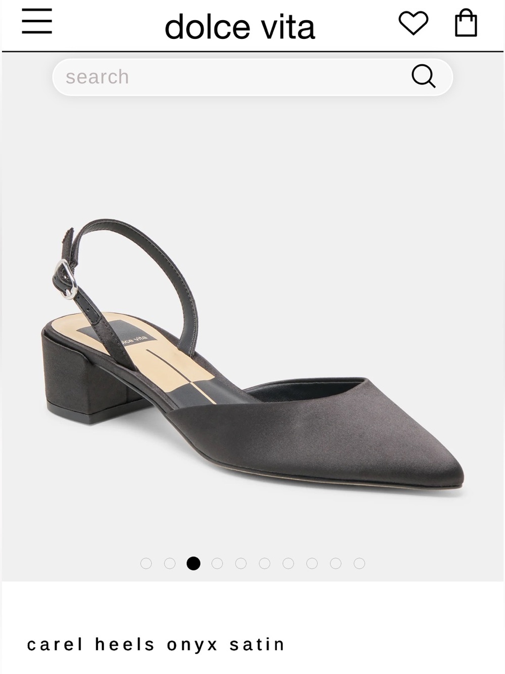 Dolce Vita Satin Slingback Heels - Black